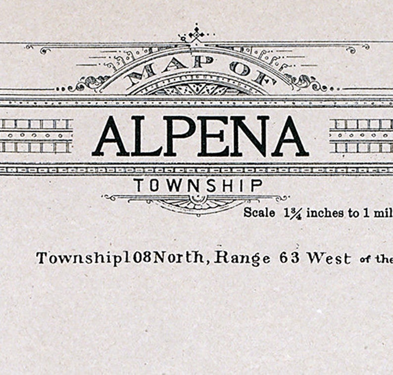1909 Map of Alpena Township Jerauld County South Dakota Etsy