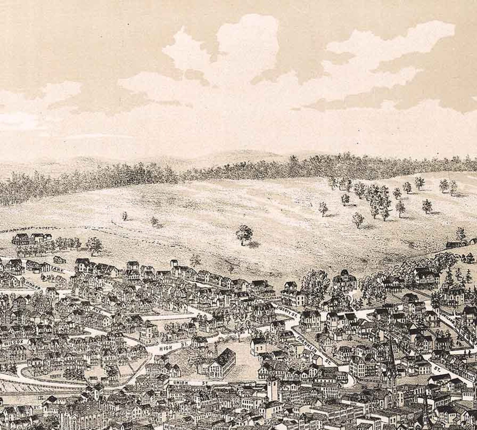 1887 Panoramic Map of Middletown New York - Etsy