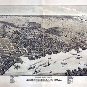 1876 Panorama-Karte von Jacksonville Florida
