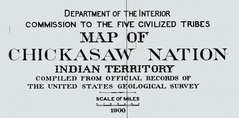 1900 Map of the Chickasaw Nation Indian Territory Oklahoma - Etsy Canada