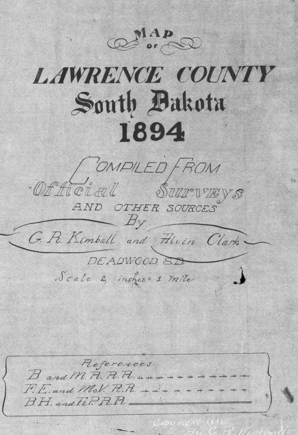 1894 Map of Lawrence County South Dakota Etsy
