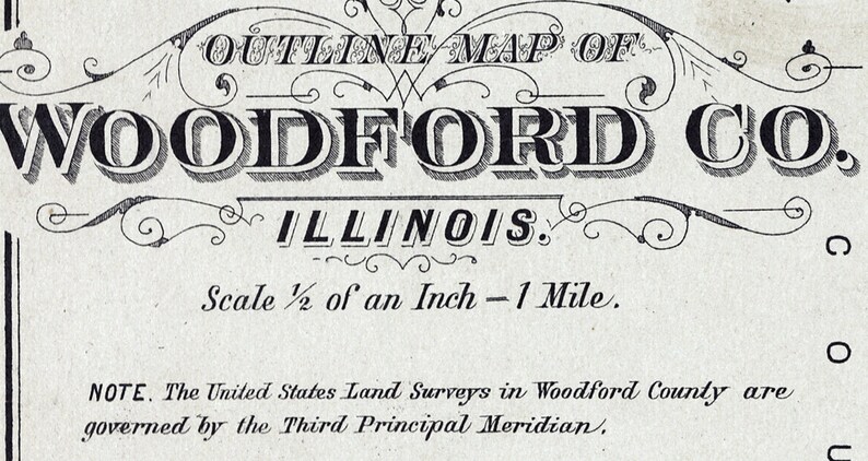 1893 Map of Woodford County Illinois Metamora - Etsy UK