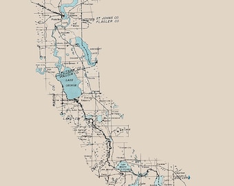 Map of the Saint Johns River Florida