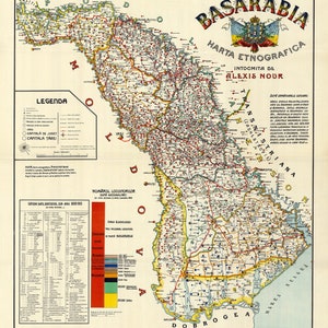 Kaart van Moldavië uit 1914
