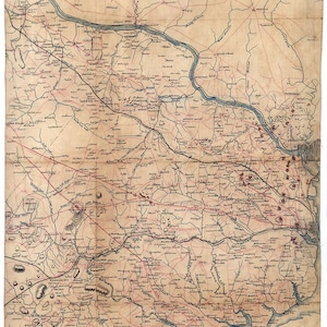 1864 Map of Fairfax County Virginia and Parts of Loudoun and Prince William County