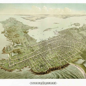 1878 Panorama-Karte von Newport Rhode Island