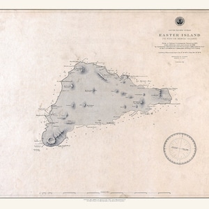 Carte de l'île de Pâques de 1888