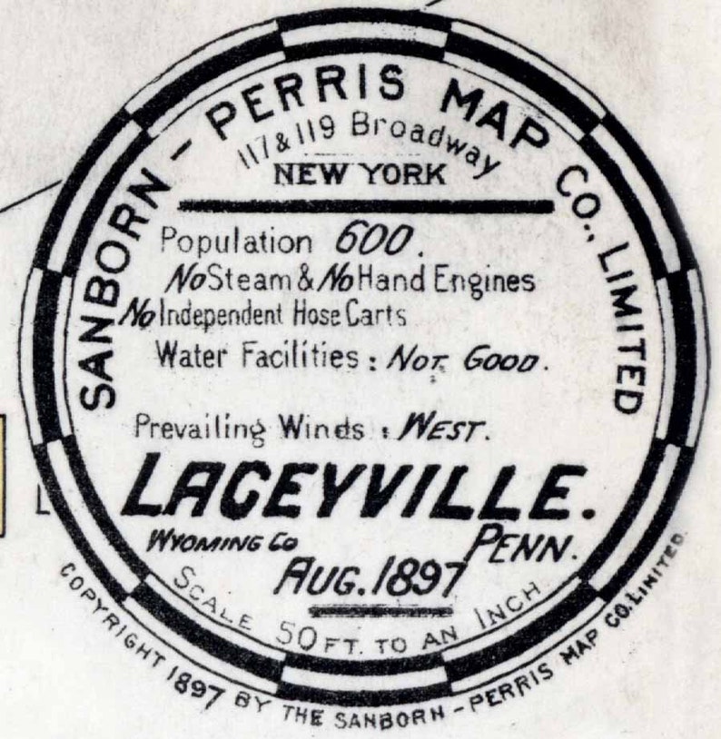 1897 Town Map of Laceyville Wyoming County Pennsylvania Etsy