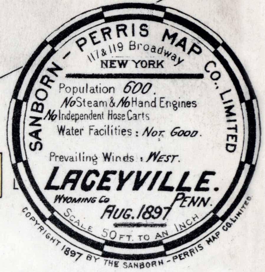 1897 Town Map of Laceyville Wyoming County Pennsylvania Etsy