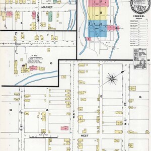 1890 Mapa de la ciudad del condado de Lykens Dauphin Pensilvania