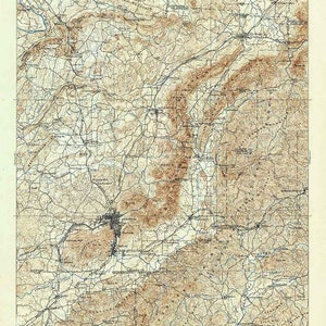 1900 Topo Map of Anniston Alabama Oxford