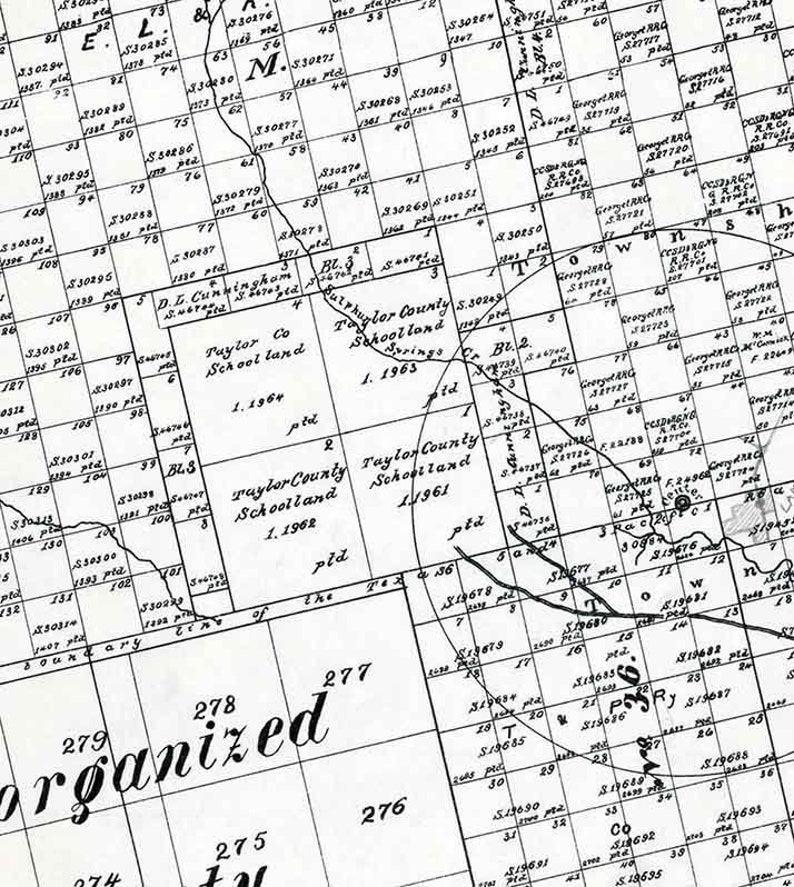 1892 Farm Line Map of Dawson County Texas Etsy