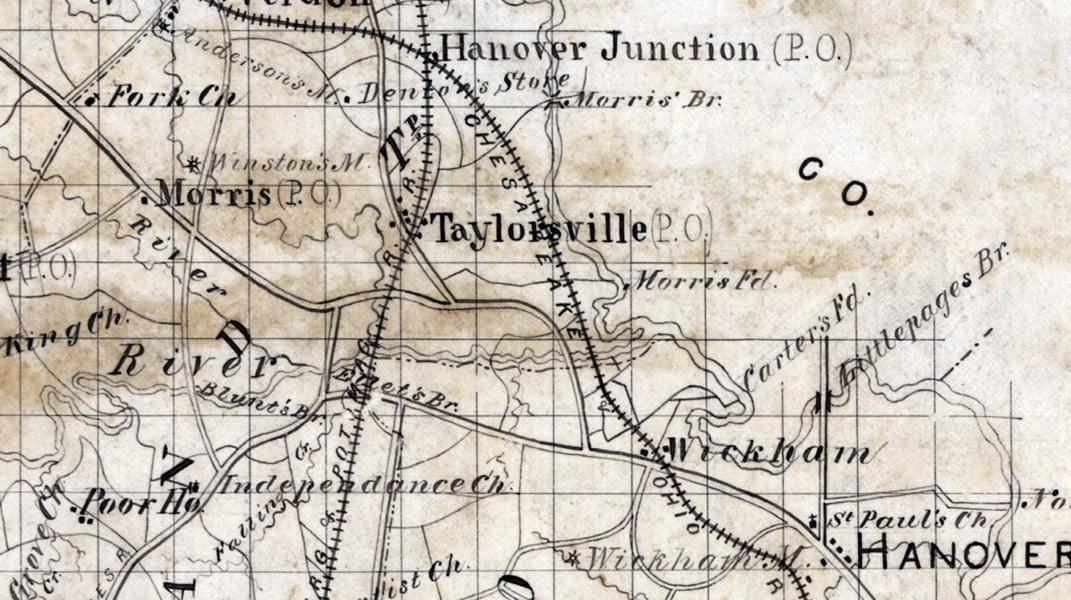 1871 Map of Hanover County Virginia Etsy