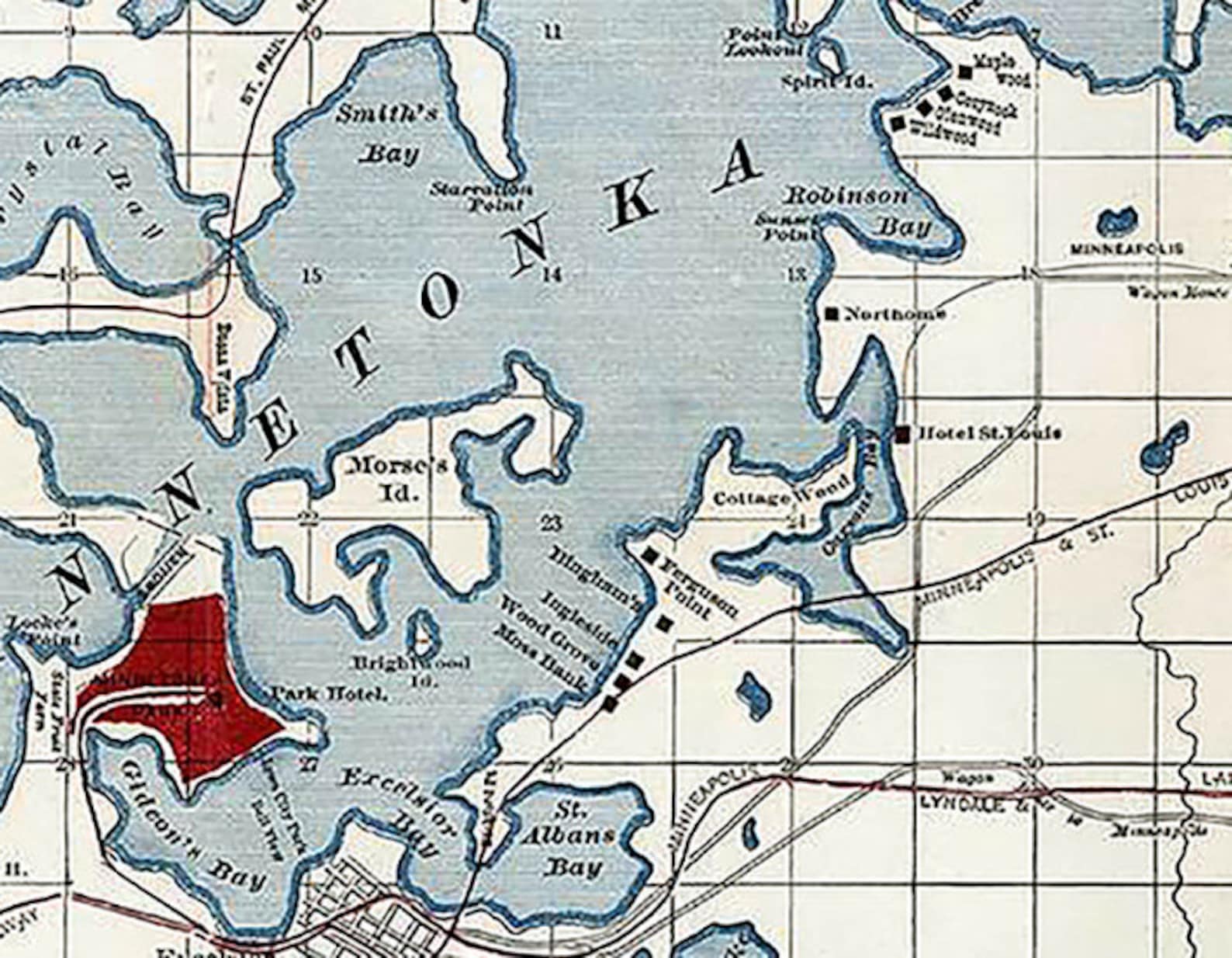 1881 Map of Lake Minnesota Etsy