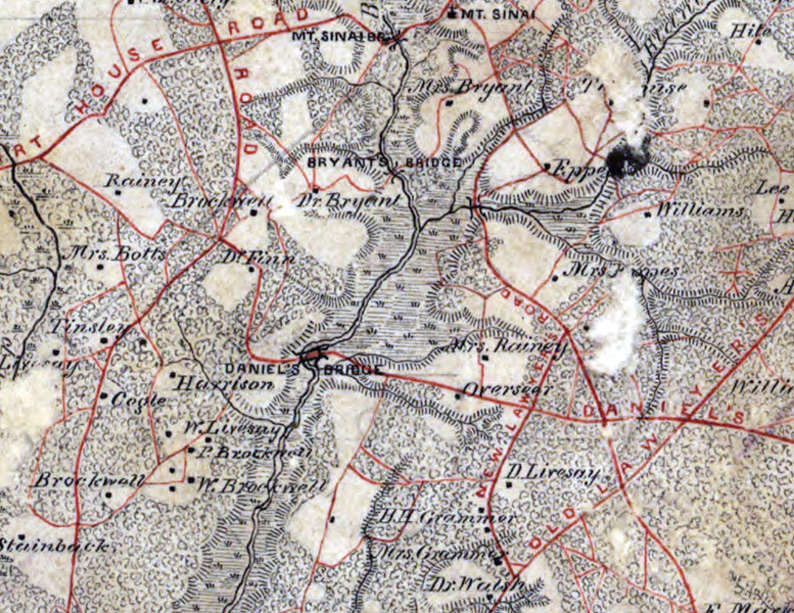 1863 Map of Prince County Virginia Family Names Etsy