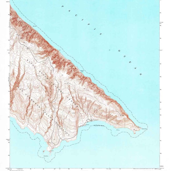 1943 Topo Map of San Clemente Island South California