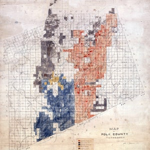 Carte du comté de Polk, Tennessee, 1910