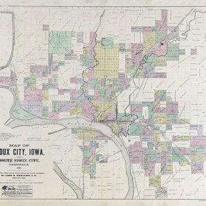 1893 Map of Sioux City Iowa