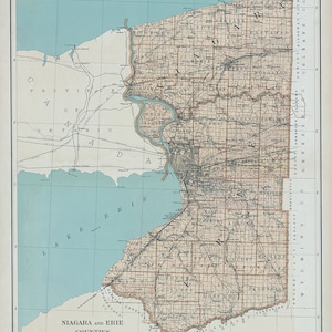 1895 Carte de Niagara et du comté d'Erie, New York