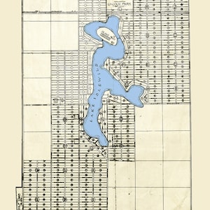 Carte du lac Idlewild Lake, Michigan, 1912