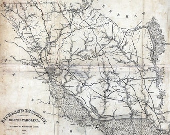 1820 Map of Richland District South Carolina