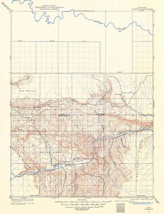 1907 Topo Map of Rangely Colorado Etsy
