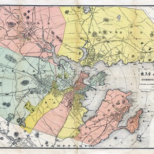 1884 Map of Salem Massachusetts and Surrounding Towns