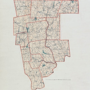 Carte du comté de Tolland, Connecticut, 1893