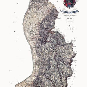 1871年のリヒテンシュタインの地図