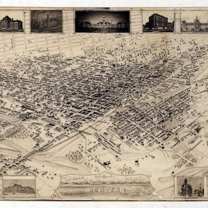 1881 Panoramakarte von Denver, Colorado