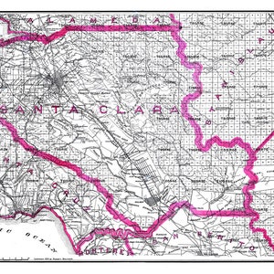 1914 Map of Santa Clara County California