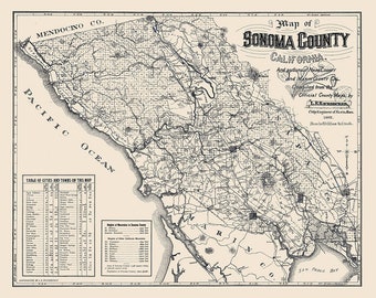 1902 Map of Sonoma County California