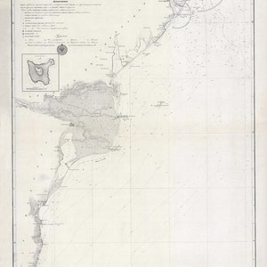 1835 Seekarte der Schwarzmeer-Westküste Ukraine Odessa Snake Island
