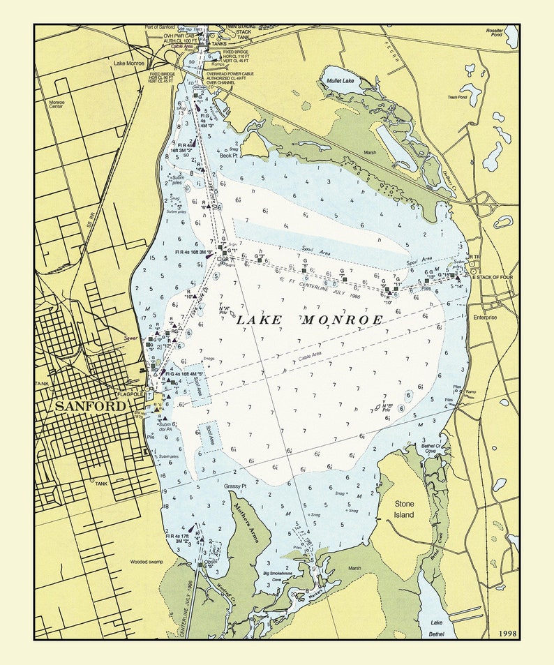 1998 Map of Lake Monroe Sanford - Il 794xN.4516247808 Btay 
