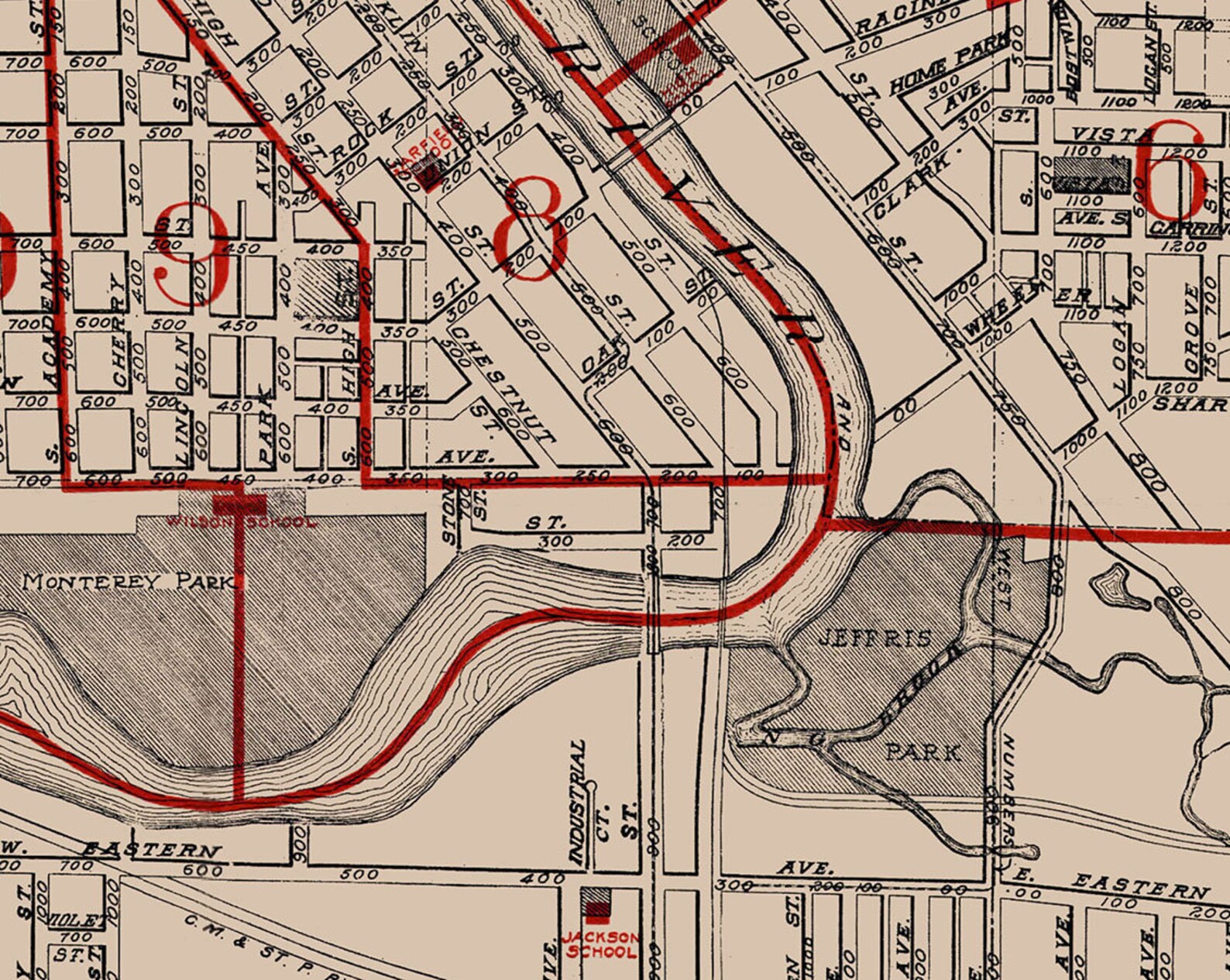 1900 Map of Janesville Wisconsin  Etsy