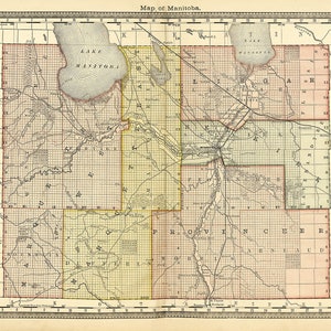 1881 Map of Manitoba Canada