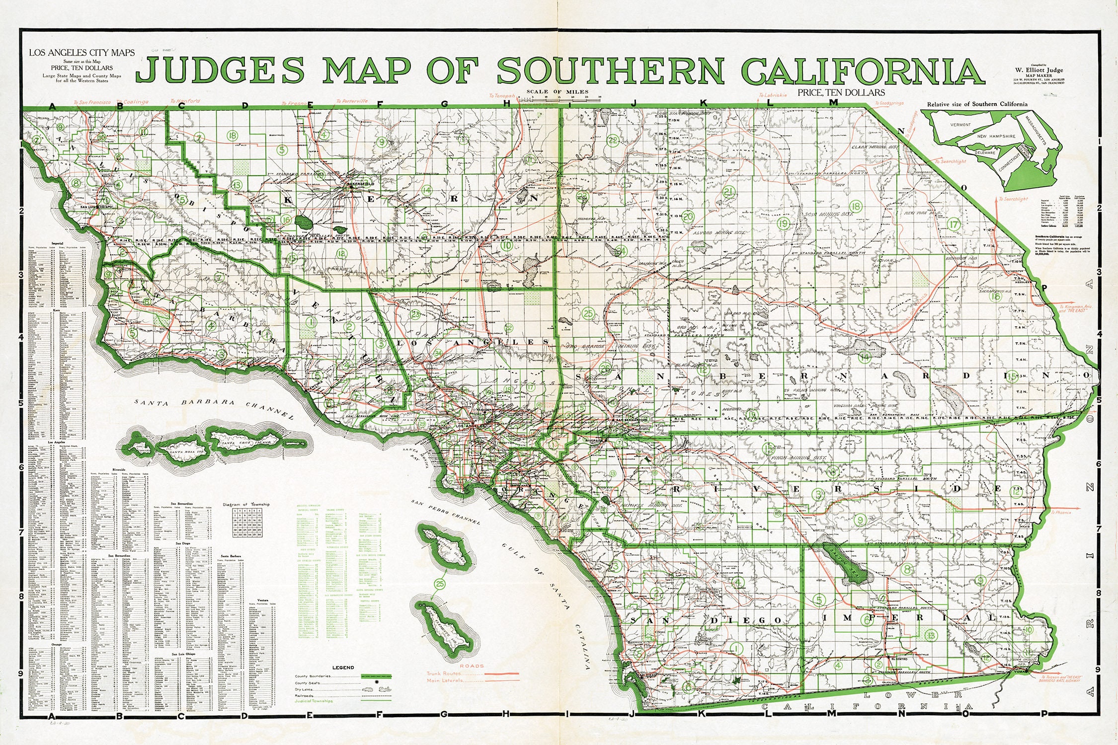 Thomas Bros. Southern California Freeways & Arterial Wall Map