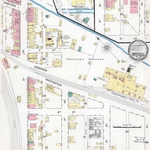 1889 Plan de la ville de Mansfield Borough Allegheny County en Pennsylvanie