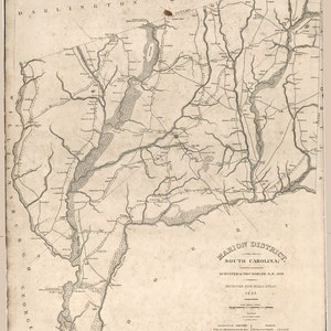 Carte de 1825 du comté de Marion en Caroline du Sud, histoire généalogique