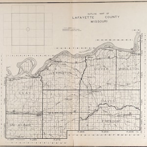 1920 Map of Lafayette County Missouri