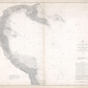 1858 Seekarte von Thunder Bay Lake Huron