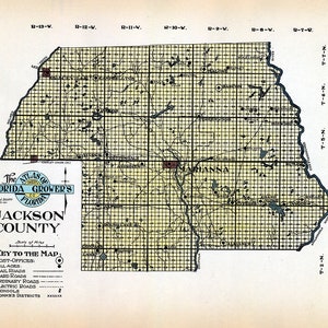 Kaart uit 1914 van Jackson County, Florida