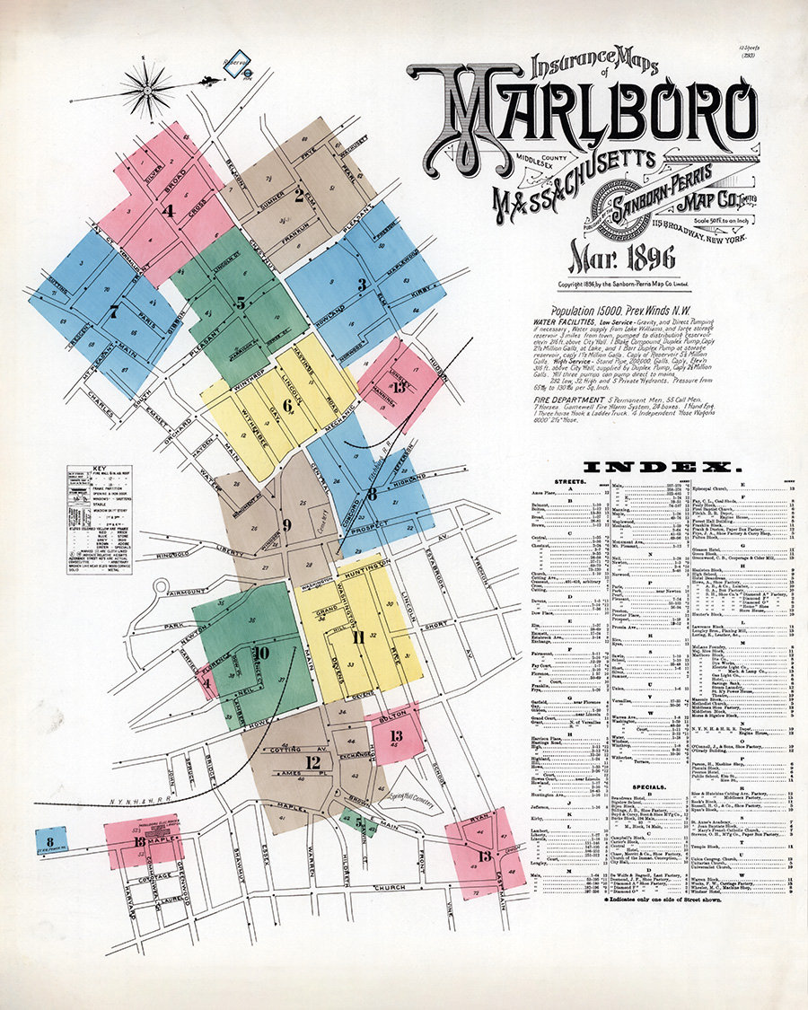 1896 Mapa de la ciudad del condado de Marlborough Middlesex Massachusetts -  Etsy México, image size:900x1125