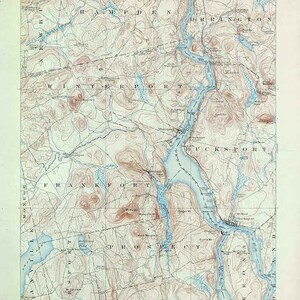 1900 Topo Map of Bucksport Maine Quad