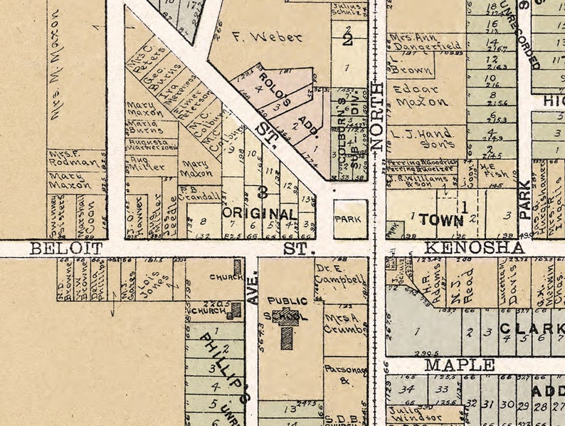 1907 Town Map of Walworth Walworth County Wisconsin Etsy