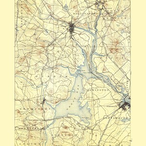 1893 Topo Karte der Dover New Hampshire Great Bay Region