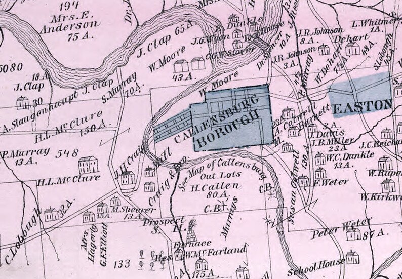 1877 Map of Licking Township Clarion County Pennsylvania Oil Etsy