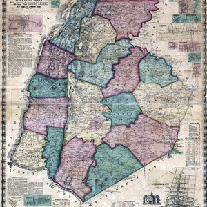 1858 Map of Frederick County Maryland Frederick City with Homeowner Names