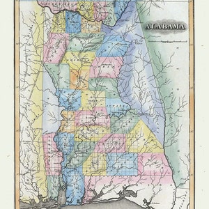 Carte 1823 de l'Alabama