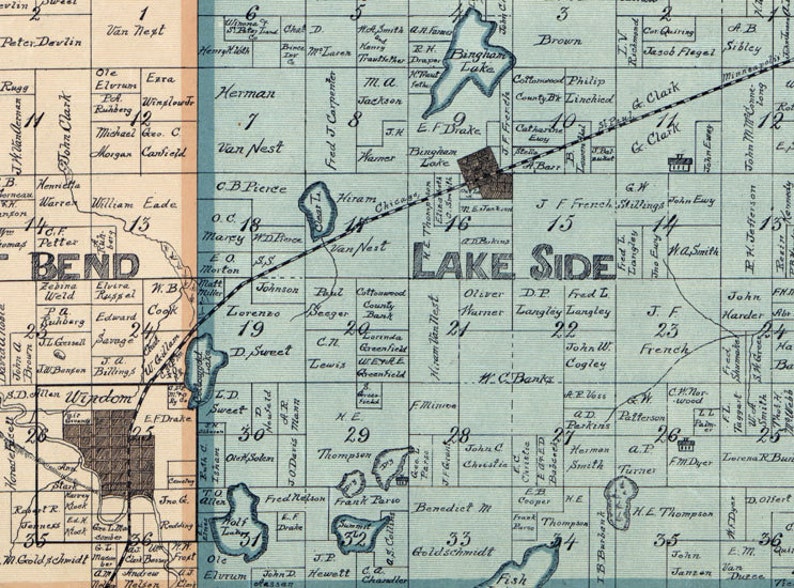 1898 Map of Cottonwood County Minnesota Windom Mountain Lane Etsy